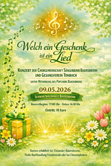 Plakat Sängerbund Baiersbronn